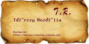 Tárczy Rozália névjegykártya